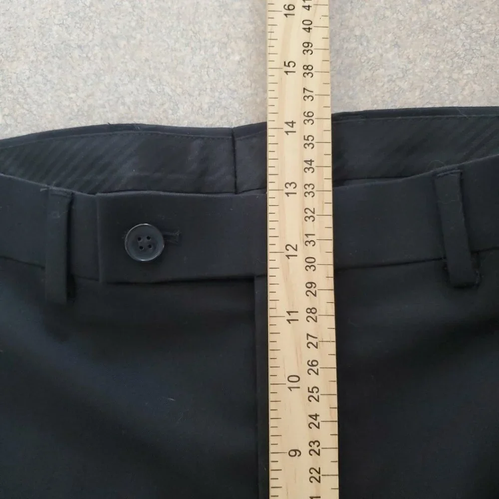 Calvin Klein Mens Black Slim-Fit Performance Dress Pants Size 36W 32L - Picture 9 of 11